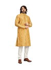 Yellow Festive Wear Art Silk Butti Embroidery Work Kurta Pajama 1004